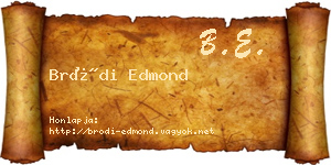 Bródi Edmond névjegykártya